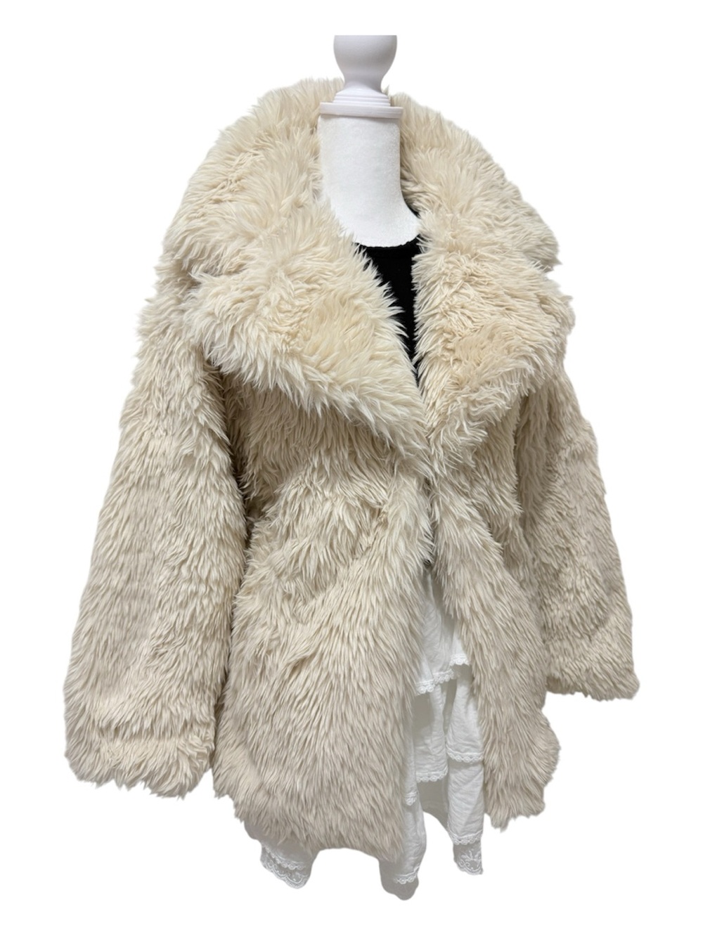 $130 Love for Humanity Faux Fur Plush Cream Coat Beige Teddy Jacket Winter Fall